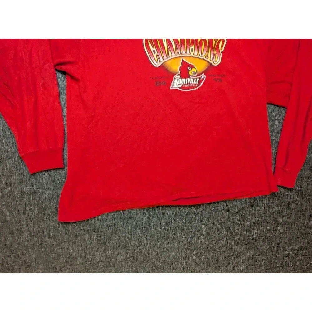 Louisville‎ Cardinals Shirt 2007 Orange Bowl Fedex Graphic Long Sleeve Y2K Tee